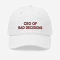 Ceo of bad decisions cap, studio product image